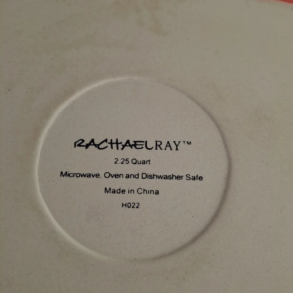 Rachael Ray Orange Stoneware 2.25 Quart Oval Casserole Dish Baker H022